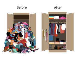 Look at the benefits of organizing a closet - before and after