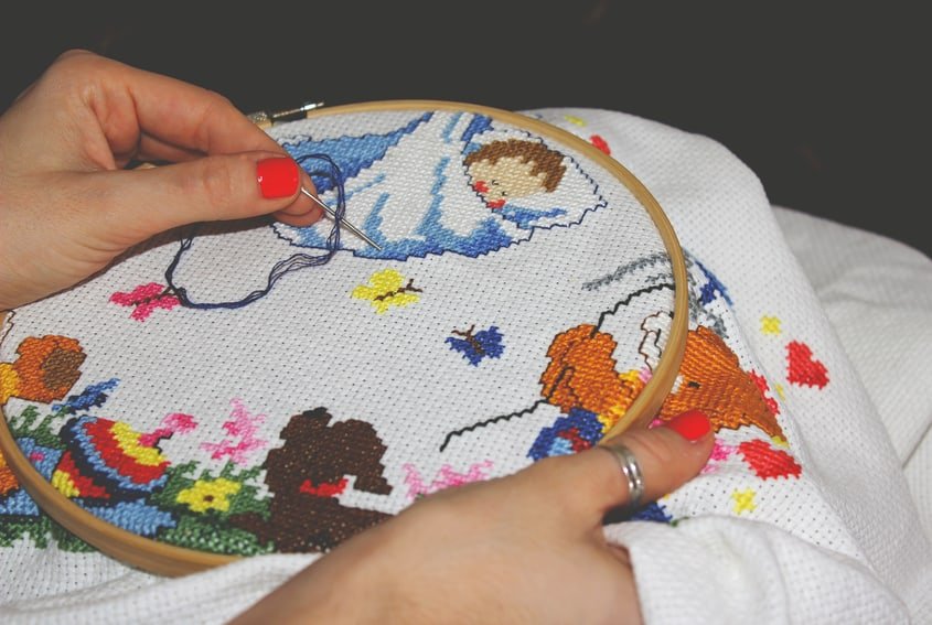 Close-up embroidery
