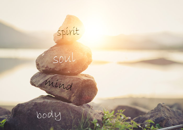 holisitc health concept of zen stones. concept body, mind, soul, spirit